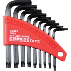 Kennedy - 090-24TS, Torx Key, L-Handle, Tamper-Proof Torx, T8-T40, 9-piece - KEN6032680K