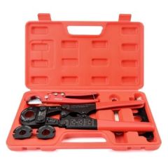 IWISS -  IWS-FAS F1807 PEX Crimping Tool Kit for 3/8 inch, 1/2 inch, 3/4 inch, 1 inch Pex Copper Crimp Rings, c/w PEX Cutter,Go-no-go Gauge