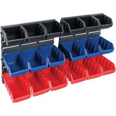Matlock - Storage Bin Rack/Storage Bins, Grey/Blue/Black/Red, 385x160x345mm, 20 Pack - MTL4042120K