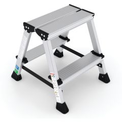 Matlock - Step Stool, 392x386x448 (Open), Aluminium, Silver, 2-Tread - MTL9392020K