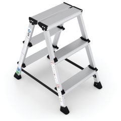 Matlock - Step Stool, 607x412x605 (Open), Aluminium, Silver, 3-Tread - MTL9392030K