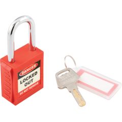 Matlock - Lockout Keyed Padlock, Keyed Different, Nylon, Red, 42mm Width, Weatherproof - MTL9507950K