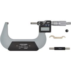 Oxford - 133-04-414, Digital Micrometer, ±0.003mm Accuracy, 75-100mm Measuring Range, IP65 - OXD3313530K