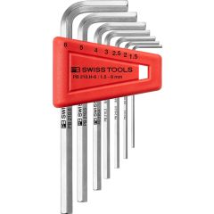 PBSwiss - Key L-wrenches, set in a practical plastic holder 1.5 to 6mm - PB 210.H-6