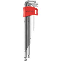 PBSwiss - Key L-wrenches, long, with ball point, set in a compact plastic holder 1.5 to 10mm - PB 212 LDH-10