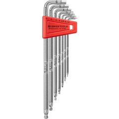 PBSwiss - Safety key L-Wrenches with Ball Point, set in a Practical Plastic Holder, Sizes 1.5 to 6 mm - PB 3212 LH-6