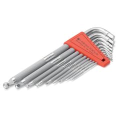 PBSwiss - Safety key L-Wrenches with Ball Point, set in a Practical Plastic Holder, Sizes 1.5 to 10 mm - PB 3212 LH-10 CN