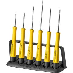 PBSwiss - ESD Electronics Screwdriver with Turnable Head, set with Handy Holder for Table or Wall - PB 8641.ESD