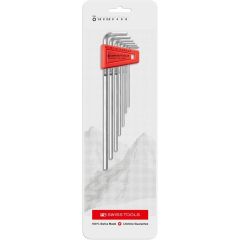 PBSwiss - Key L-wrenches, Long, set in a Practical Plastic Holder 1.5 to 6mm - PB 211.H-6 CN