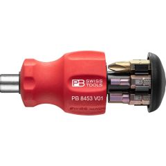 PBSwiss - Insider Stubby – Pocket Tool with integrated bit magazine and 6 Precision Bits C6 - PB 8453.V01