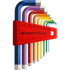 PBSwiss - Coloured Hex Key L-Wrench Sets 9pcs (1.5 - 10mm) - PB 210.H-10 RB