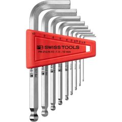 PBSwiss - Key L-wrenches with ball point, set in a practical plastic holder 1.5 to 10mm - PB 212.H-10