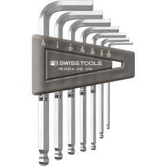 PBSwiss - Key L-wrenches with Ball Point, set in a Practical Plastic Holder 3/32" to 5/16" - PB 212Z.H