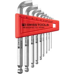 PBSwiss- Ball Point Hex Key L-Wrench Set 1.5mm to 10mm - PB 2212.H-10