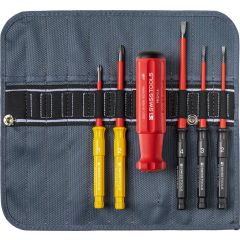 PBSwiss - Classic VDE Slim Screwdriver set in a Compact High-Quality Roll-Up Textile Case - PB 5216 SU