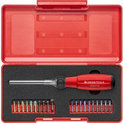 PBSwiss - Twister - Bit Holder with Ratchet, set in Practical ToolBox - PB 8510 R100 Set