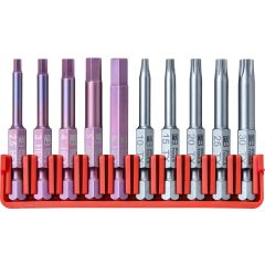 PBSwiss - PrecisionBit, Shape E 6.3 (1/4”), Set of 10 with a Handy BitBlock, Skin Pack - PB E6.704 CN