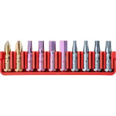 PBSwiss - PrecisionBit, Shape C 6.3 (1/4”), Set of 10 With a Handy BitBlock, Skin Pack - PB C6.700 CN