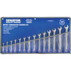 Senator - Metric, Combination Spanner Set, 6 - 19mm, Set of 14, Chrome Vanadium Steel - SEN5825202C