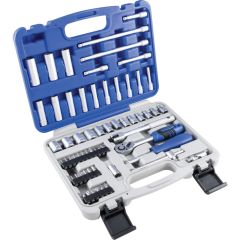 Senator - 1/4in. Drive, Socket Set, Metric, 4mm - 14mm, Set of 60, Chromed Finish - SEN5829040K