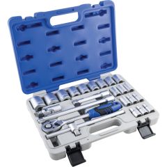 Senator - 1/2in. Drive, Socket Set, Metric, 10mm - 32mm, Set of 23, Satin Finish - SEN5829220K