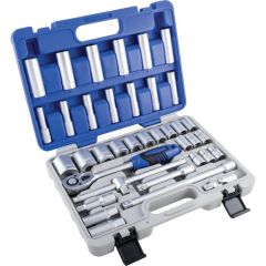 Senator - 1/2in. Drive, Socket Set, Metric, 10mm - 32mm, Set of 37, Matte Finish - SEN5829260K