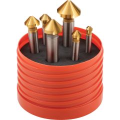 Sherwood - Countersink Set, Countersink, Straight Shank, Set of 6, Cobalt High Speed Steel, TiN - SHR0208990Y