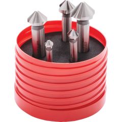 Sherwood - Countersink Set, Countersink, Straight Shank, Set of 5, Cobalt High Speed Steel, Uncoated - SHR0209260K