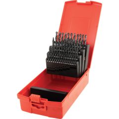 Sherwood - Jobber Drill Set, 1mm to 6mm x 0.1mm, Standard Length, Metric, High Speed Steel, Set of 51 - SHR0258380K