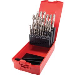 Sherwood - Jobber Drill Set, 1 to 13mm x 0.5mm, Standard Length, Metric, High Speed Steel, Bright, Set of 25 - SHR0258520K