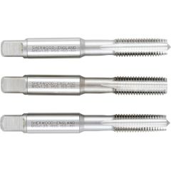 Sherwood - Hand Tap Set , M10 x 1.25mm, Metric Fine, High Speed Steel, Bright, Set of 3 - SHR0850440D