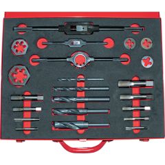 Sherwood - Tap, Die & Drill Set, 1/8in. - 3/4in., BSPF, Set of 22 - SHR0869989K