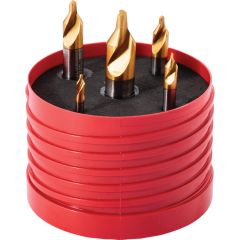 SwissTech - Centre Drill Set, BS1 to BS5, High Speed Steel, TiN-Tipped, Set of 5 - SWT1255140A