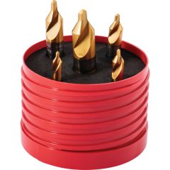 SwissTech - Centre Drill Set, 1.6mm to 5mm, High Speed Steel, TiN-Tipped, Set of 5 - SWT1255155A