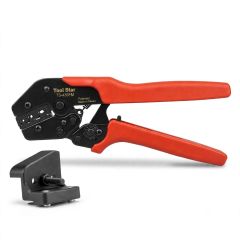 Toolstar - Ratchet Crimping Tool with Locator for Non-Insulated and Open-Barrel Terminals 0.5 – 6 mm² -TS-4362CL