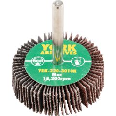 York - Flap Wheel, 50 x 15mm, P60, Aluminium Oxide, 6mm Shank - YRK2203010K