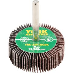 York - Flap Wheel, 50 x 15mm, P80, Aluminium Oxide, 6mm Shank - YRK2203020K