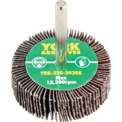 York - Flap Wheel, 50 x 15mm, P120, Aluminium Oxide, 6mm Shank - YRK2203030K