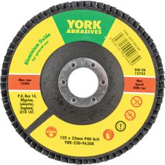 York - Flap Disc, 125 x 22.23mm, Conical (Type 29), P40, Aluminium Oxide - YRK2209620K