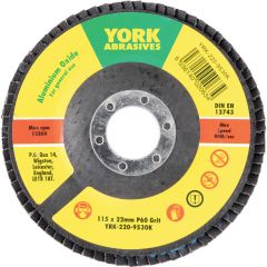 York - Flap Disc, 180 x 22.23mm, Conical (Type 29), P36, Aluminium Oxide - YRK2209710K