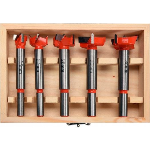 Wood Drill Bits, Box of 5 (Ø15-35mm) Wood Countersink Shaping Adjustable  Positioning Drill Bit Set